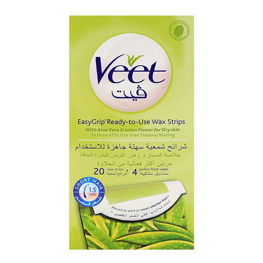 Veet Easy Grip Aloe Vera & Lotus Flower Wax Strips 20-Pack