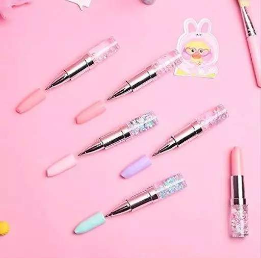 Lovely Creative Lipstick Gel Pen (pack of 4) Girls Creative Colorful Cute Stationary Pen Office School Supplies
