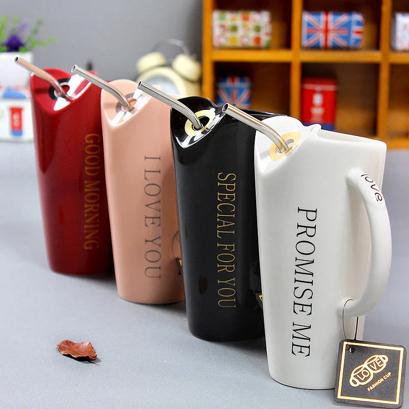 480ml Fashion Straw Ceramics Mug Coffee Milk Tea Breakfast Cup Porcelain Mugs Drinkware Novelty Gifts