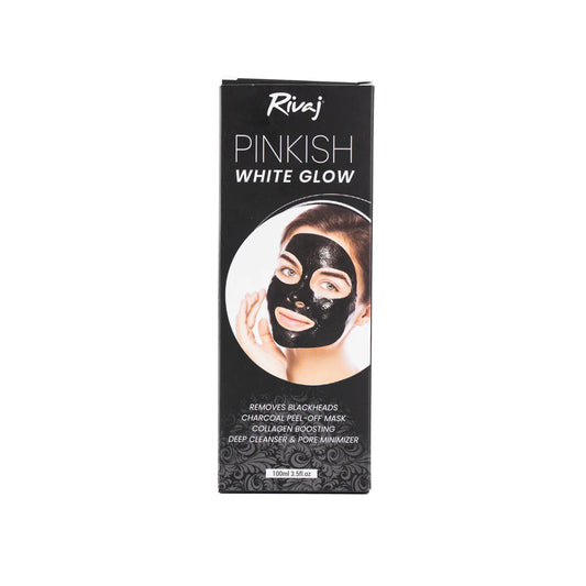 RIVAJ UK Pinkish White Glow Charcoal Black Peel Off Mask 100ml