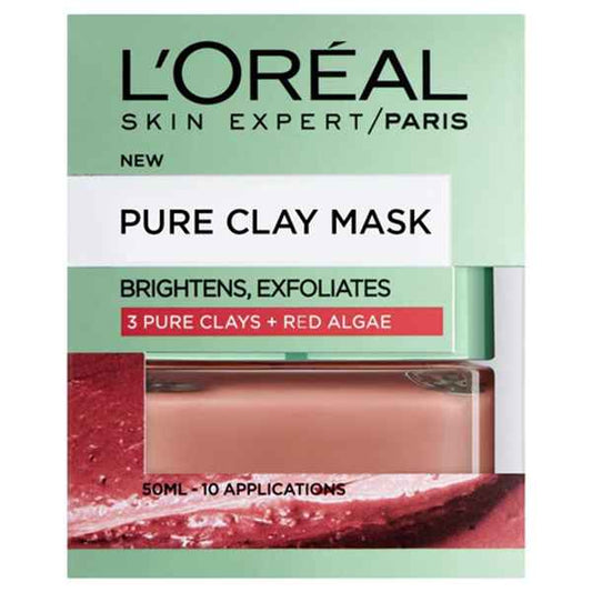 L'Oreal Paris Pure Clay Mask, Exfoliates & Brighten, 50ml