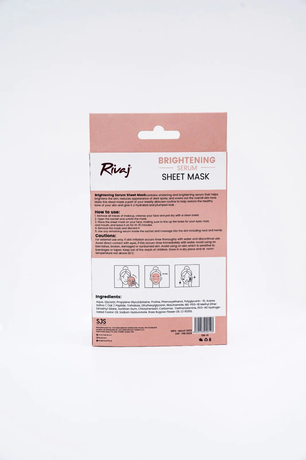 RIVAJ UK Brightening Serum Sheet Mask