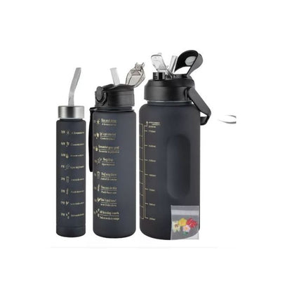 Three-piece Motivational Sports Water Bottles Set (2000ml, 850ml, 350ml)