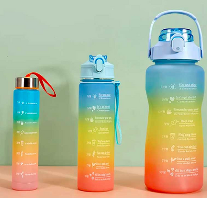 Three-piece Motivational Sports Water Bottles Set (2000ml, 850ml, 350ml)