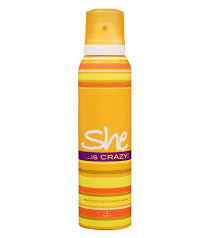 She is Crazy Body Spray Deodorant - Yellow - 200 ml