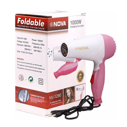 Nova 1000W - Heavy Duty NV 658 NV 1290 Electric Foldable Hair Dryer