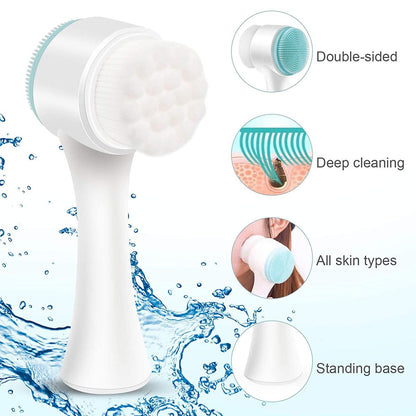 3D Double Sides Multifunctional Silicone Face Cleanser Facial Brush