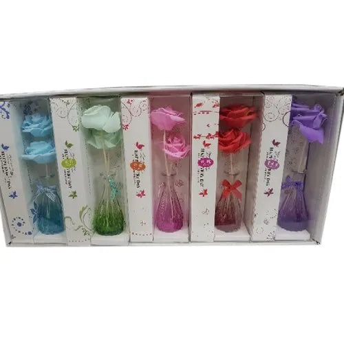 Glass And Plastic 5 Pieces Rose Flower Gift Set, For Gifting