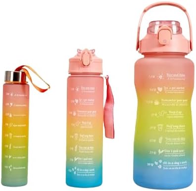 Three-piece Motivational Sports Water Bottles Set (2000ml, 850ml, 350ml)